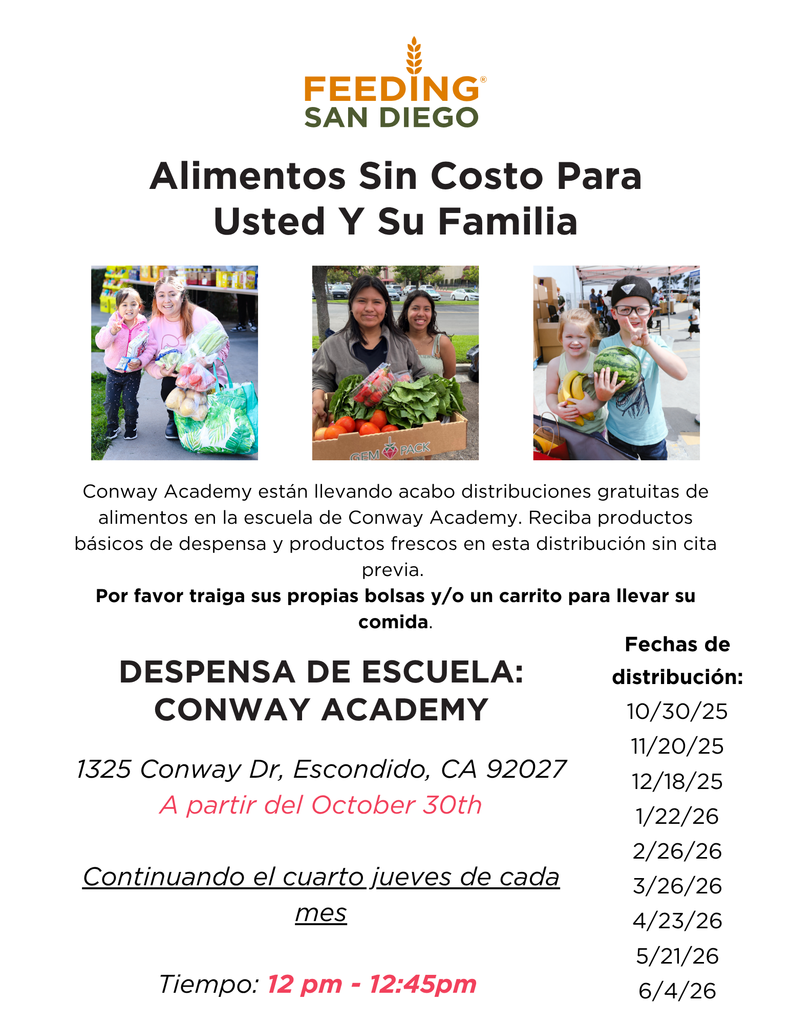 Feeding San Diego Food Pantry Flyer in Spanish