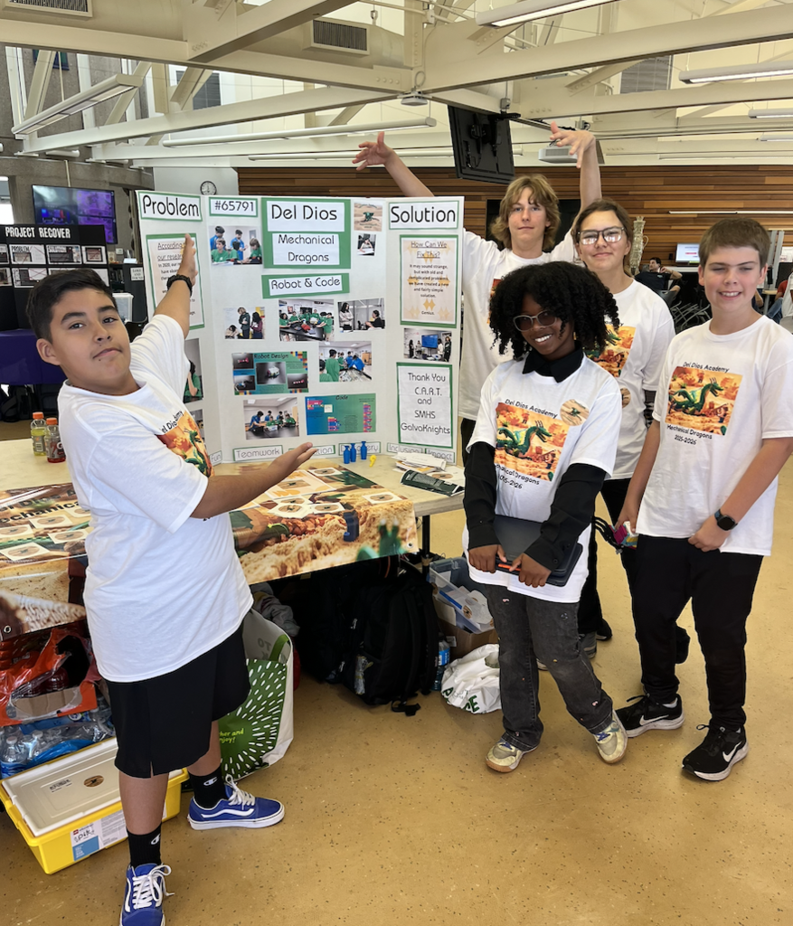Mechanical Dragons representing Del Dios at the FIRST LEGO League!