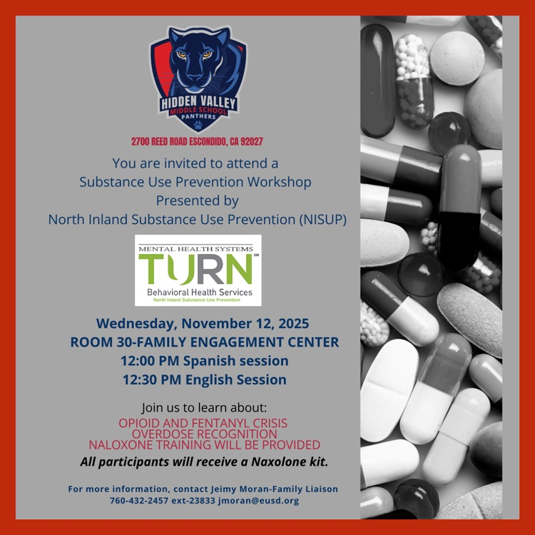 An English language flyer for the Substance Use Prevention Workshop