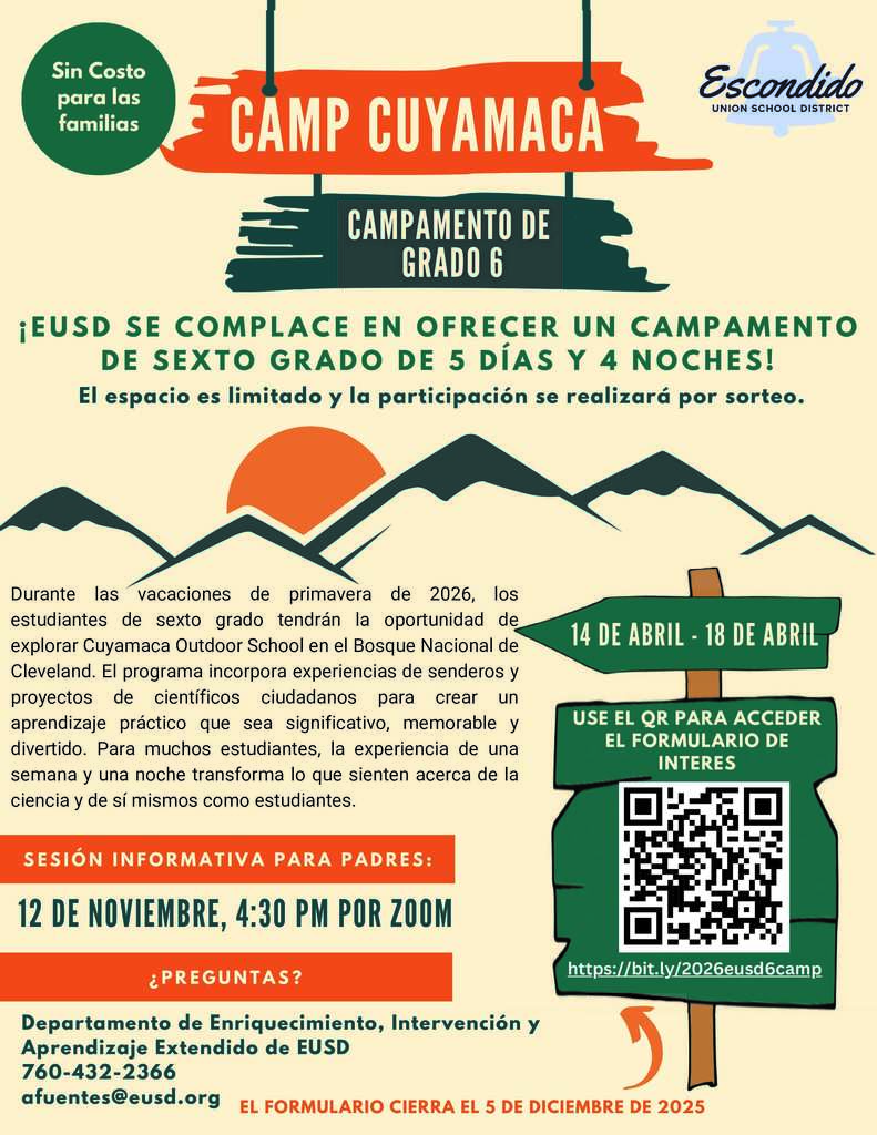 Camp Cuyamaca spanisg flyer