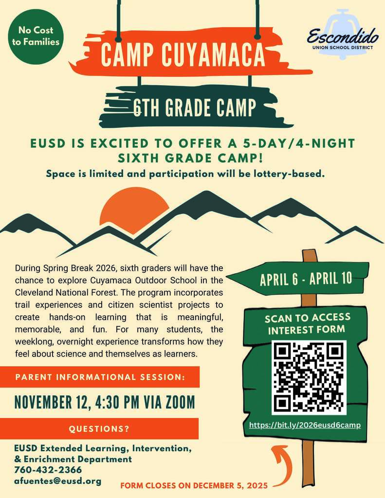 Camp Cuyamaca English flyer