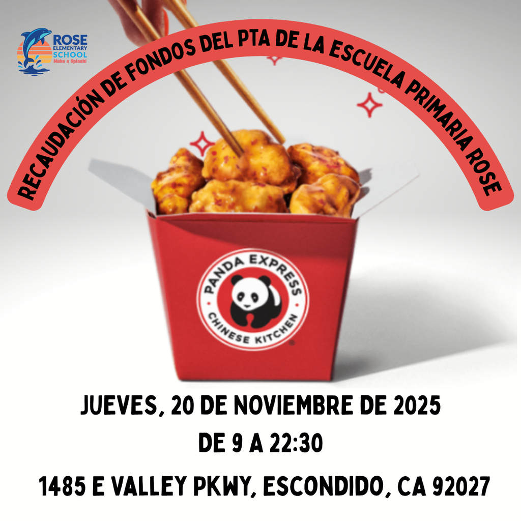 Panda Express fundraiser flyer in spanish