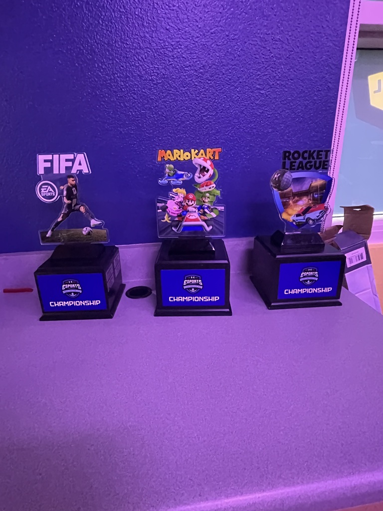 Picture of esports trophies