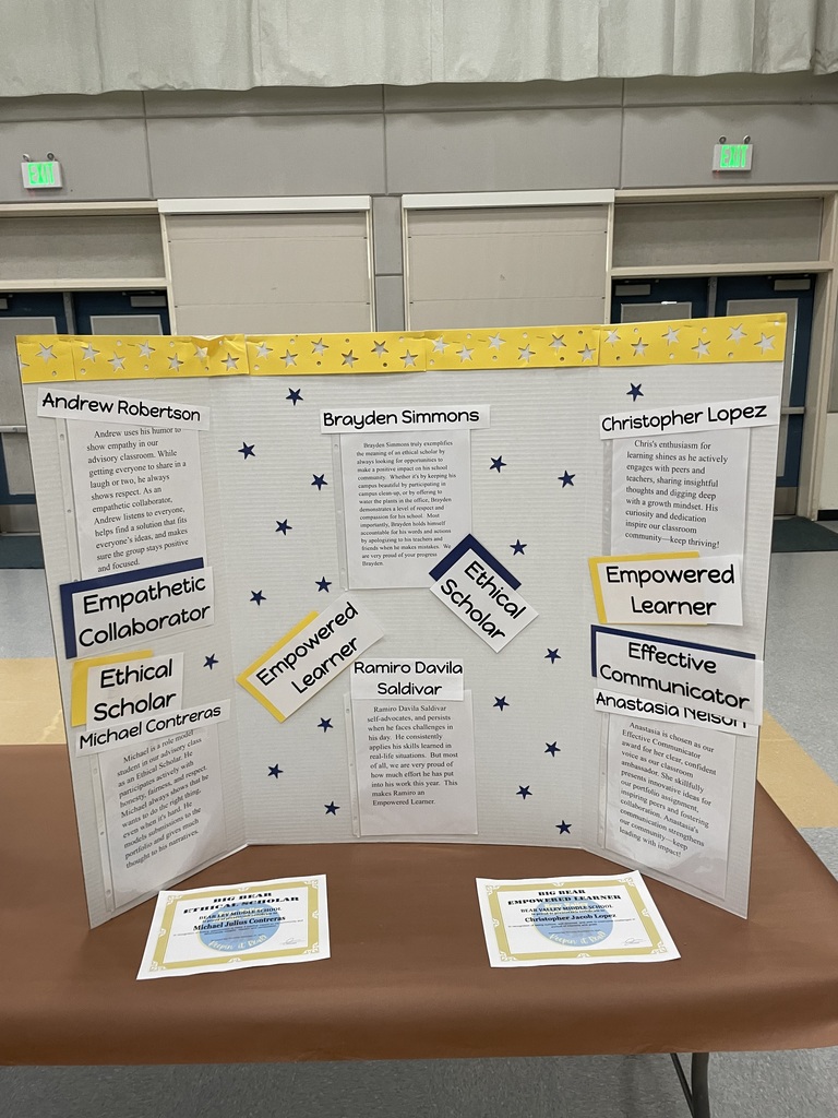 display of write ups about students