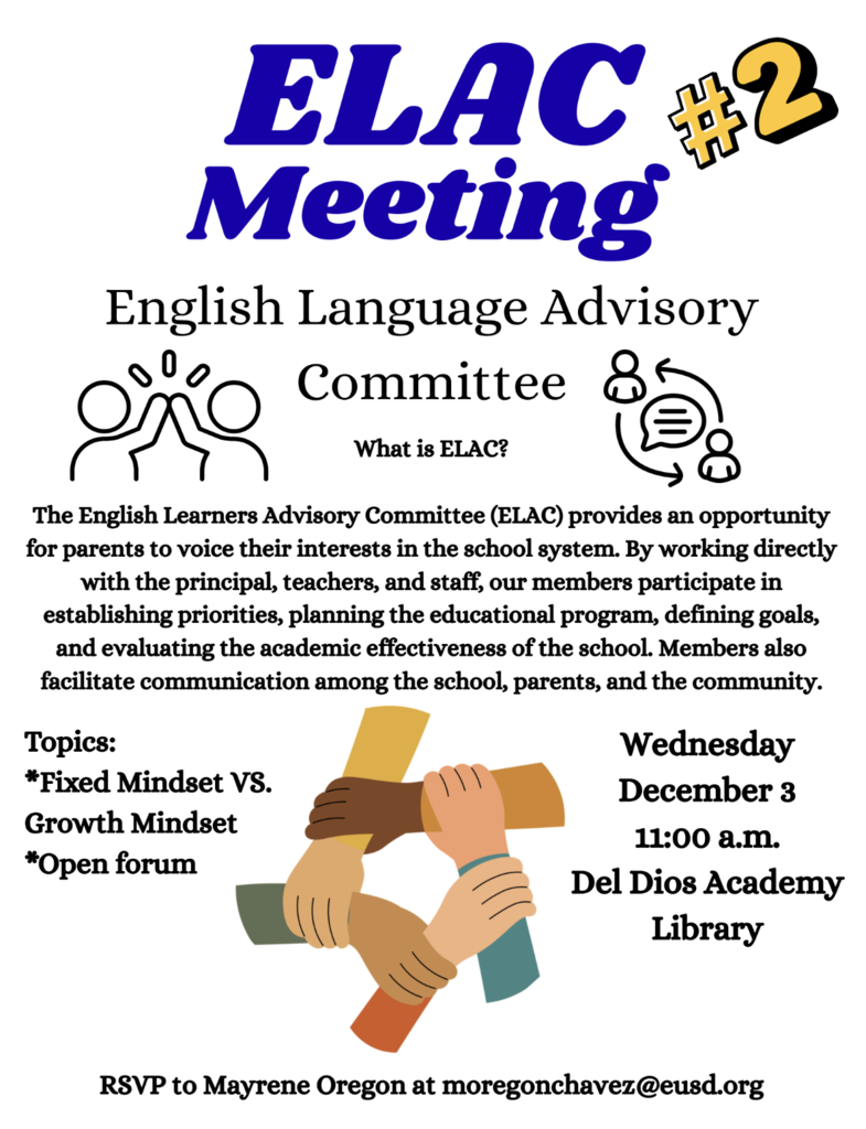 ELAC Meeting  #2 Flyer (English)