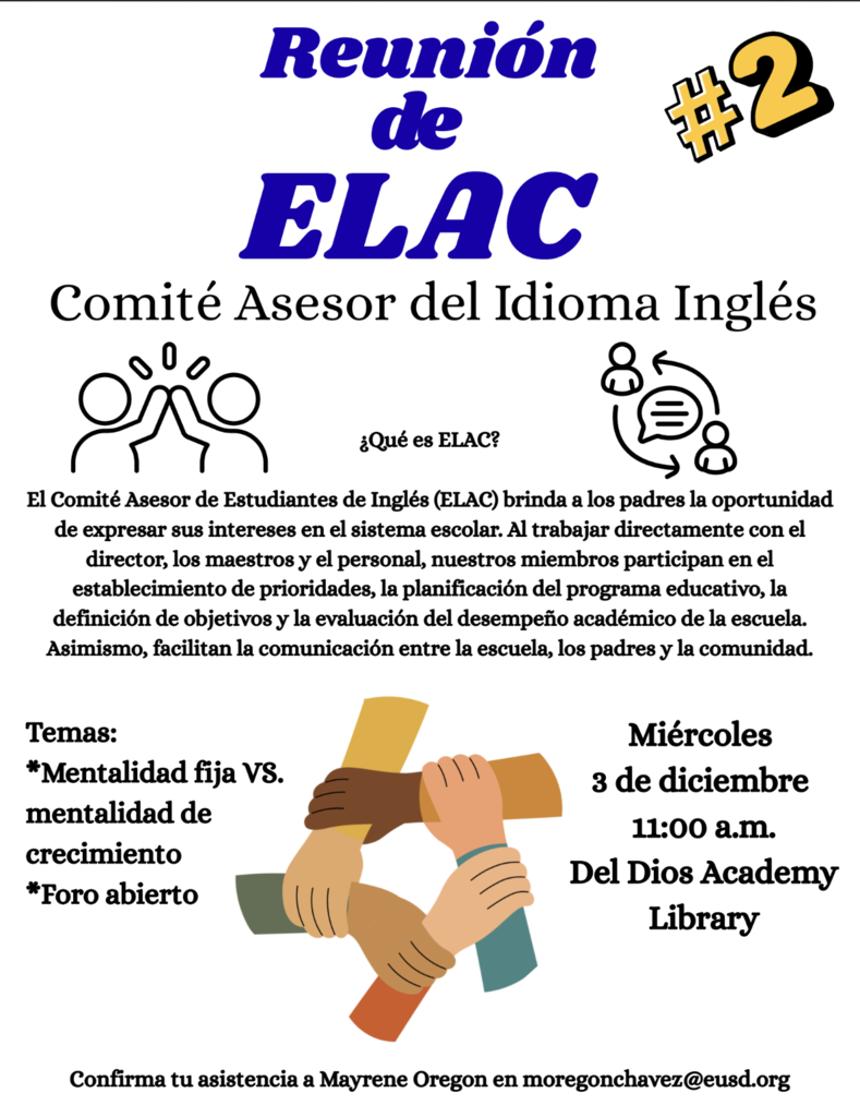 ELAC Reunión  #2 Flyer (Español)