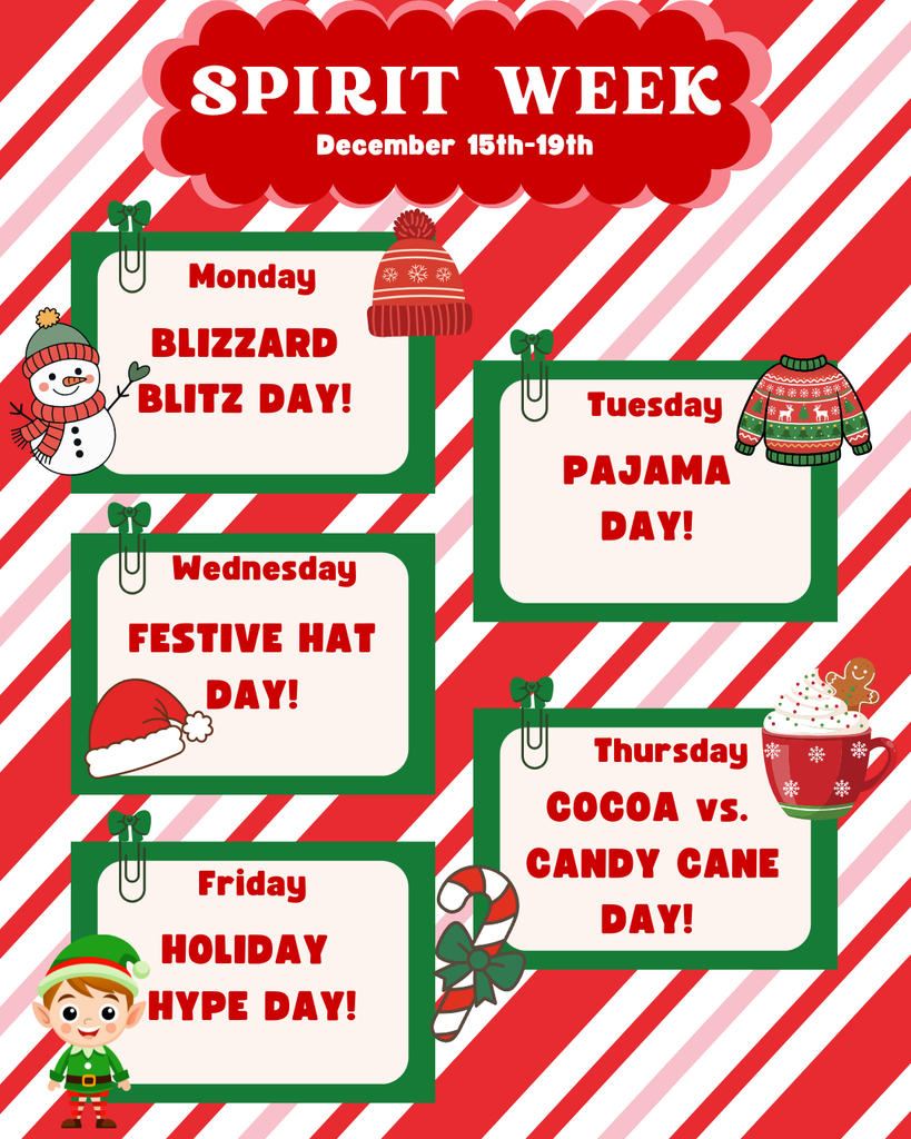 BVMS Spirit Week Flyer 12/15-12/19
