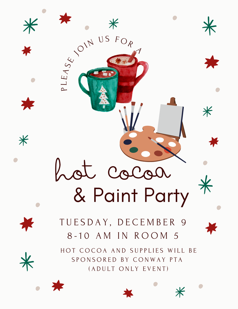 Hot Cocoa & Paint Party Flyer in English