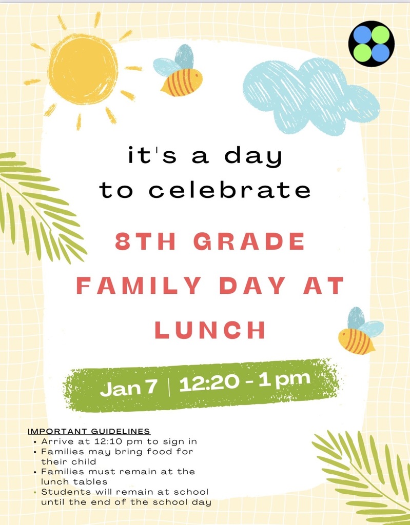 8th grade family day at lunch flyer