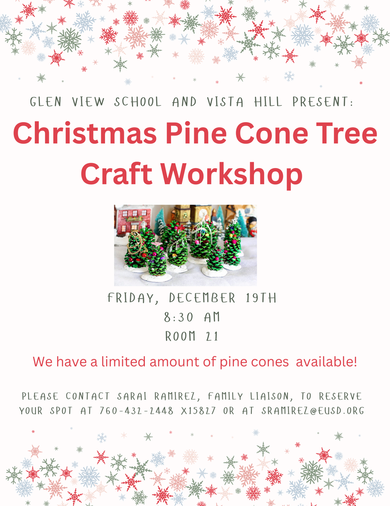 Pine Cone Craft Workshop Flyer English