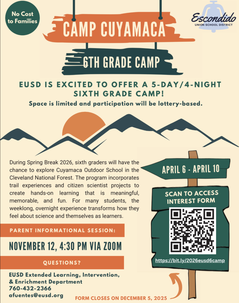 Camp Cuyamaca 2026 Flyer