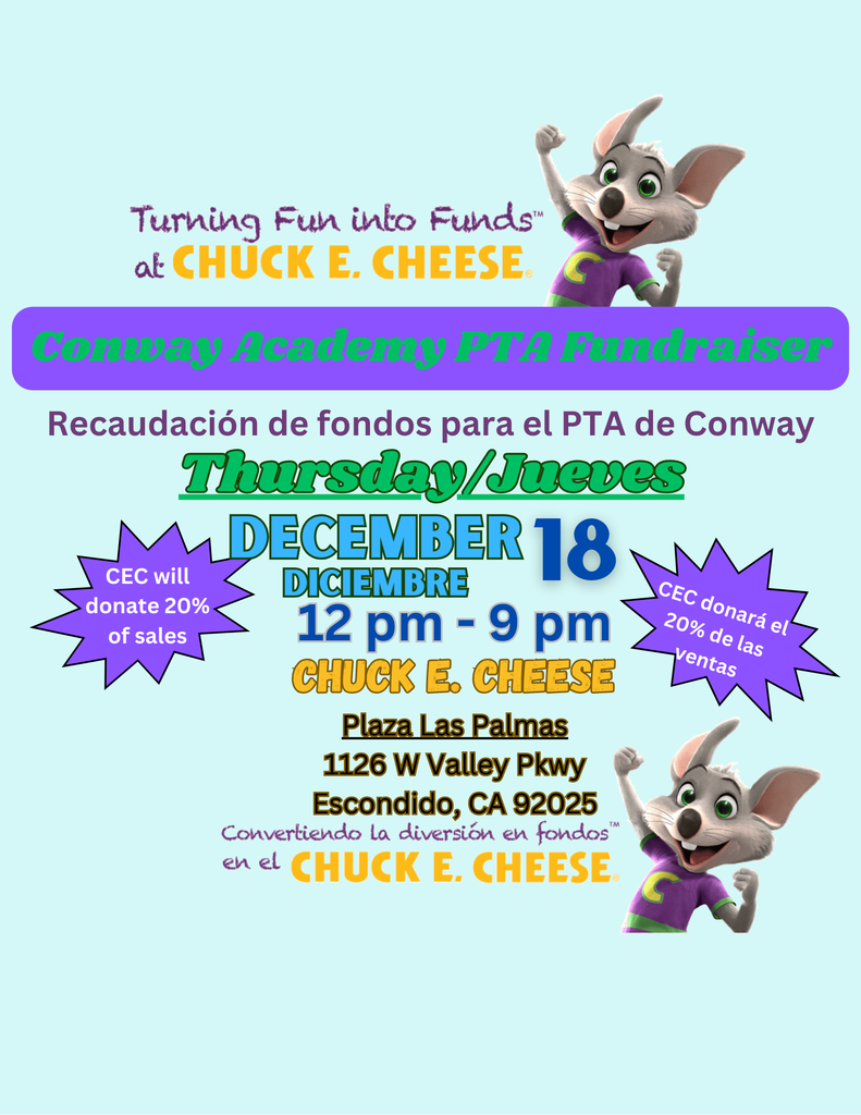 Chuck E Chees Fundraiser Flyer