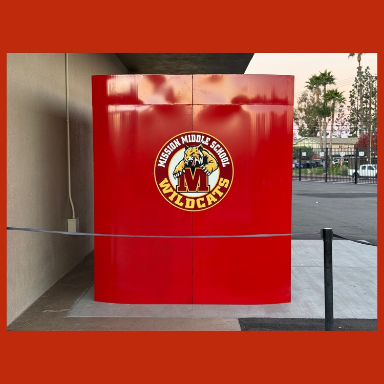 Mission's school logo on the Snack Shack (from the left)