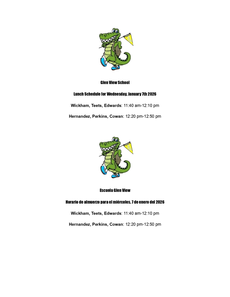Family Lunch Day Lunch Schedules Eng and Span
