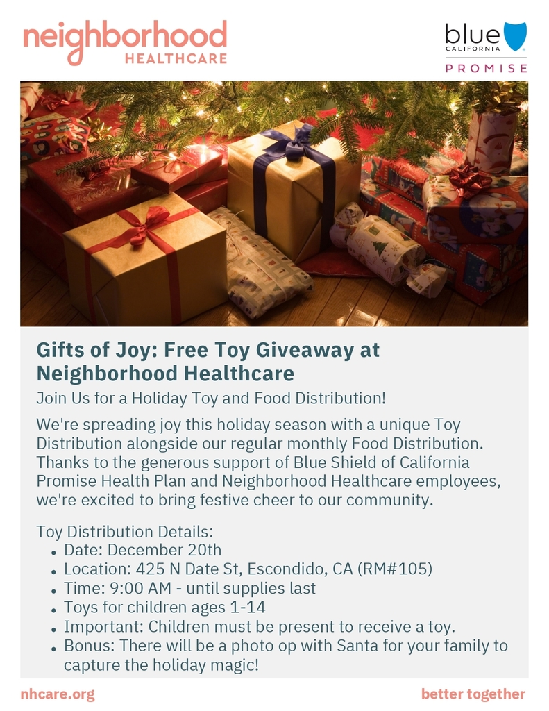 NH Care Toy and Food Distribution Flyer English