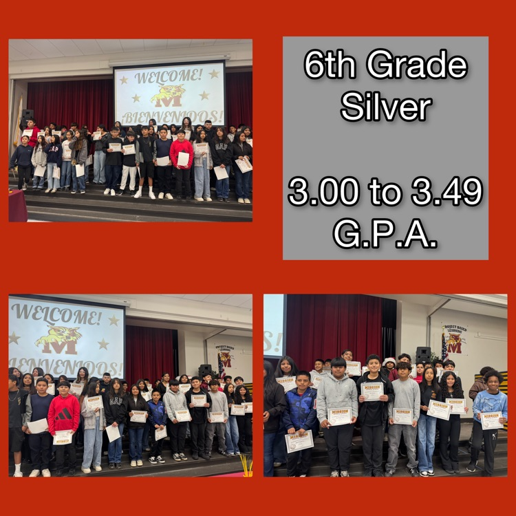 A collage of the 6th Grade Silver honorees (3.00 to 3.49 G.P.A.)