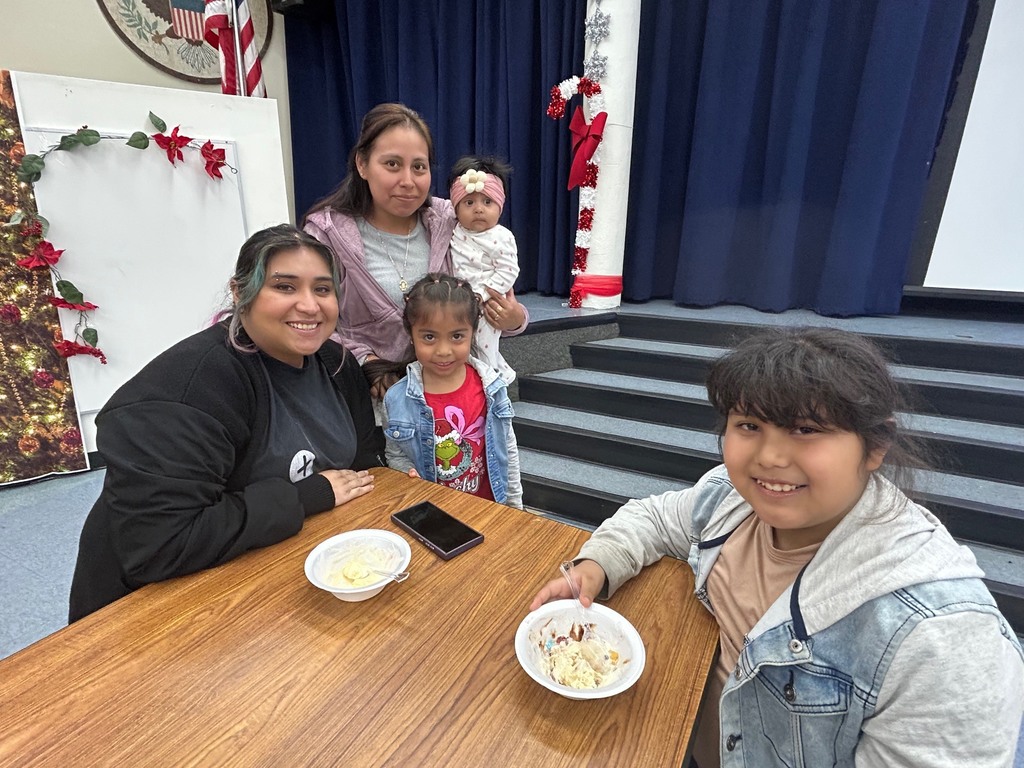 Parents and students eating ice cream