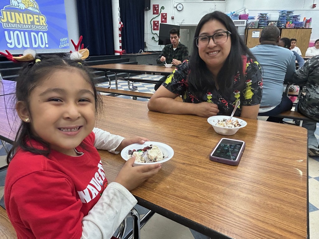 Parents and students eating ice cream