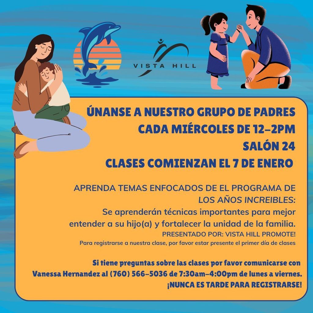 Vista Hill Parent Classes Spanish Flyer