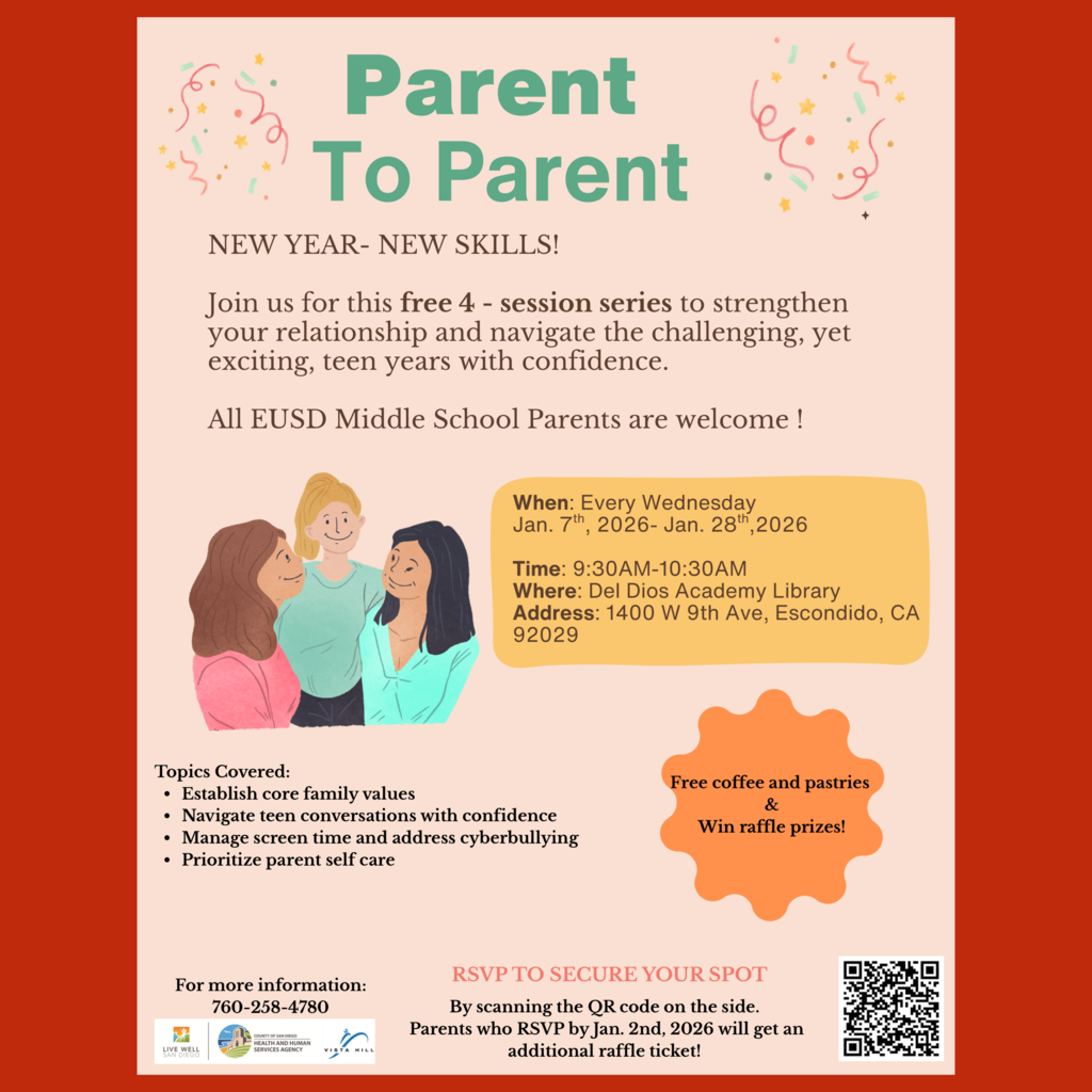 An English language flyer for the “Parent to Parent” Workshop Series