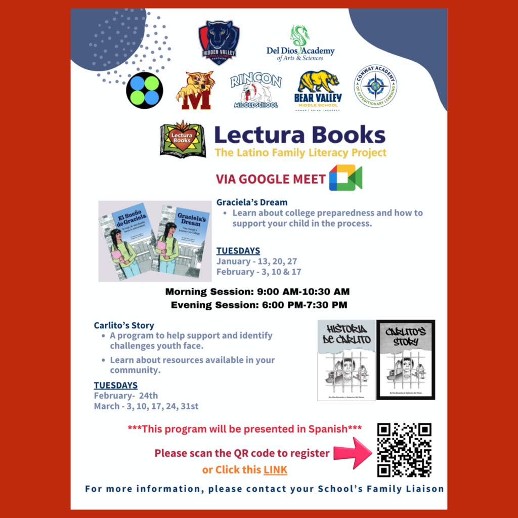 An English language flyer for the “The Latino Family Literacy Project"