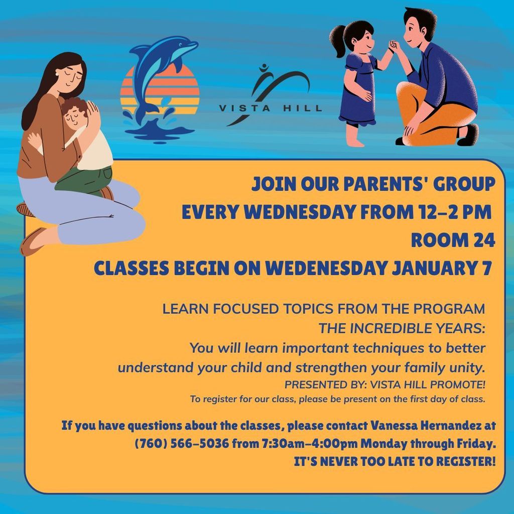 Vista Hill Parent Classes flyer