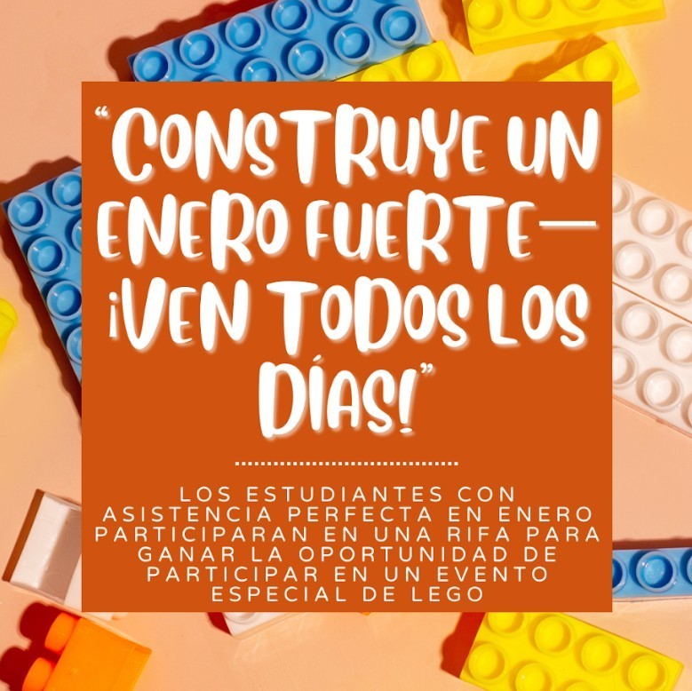 flyer about lego event , legos in background 