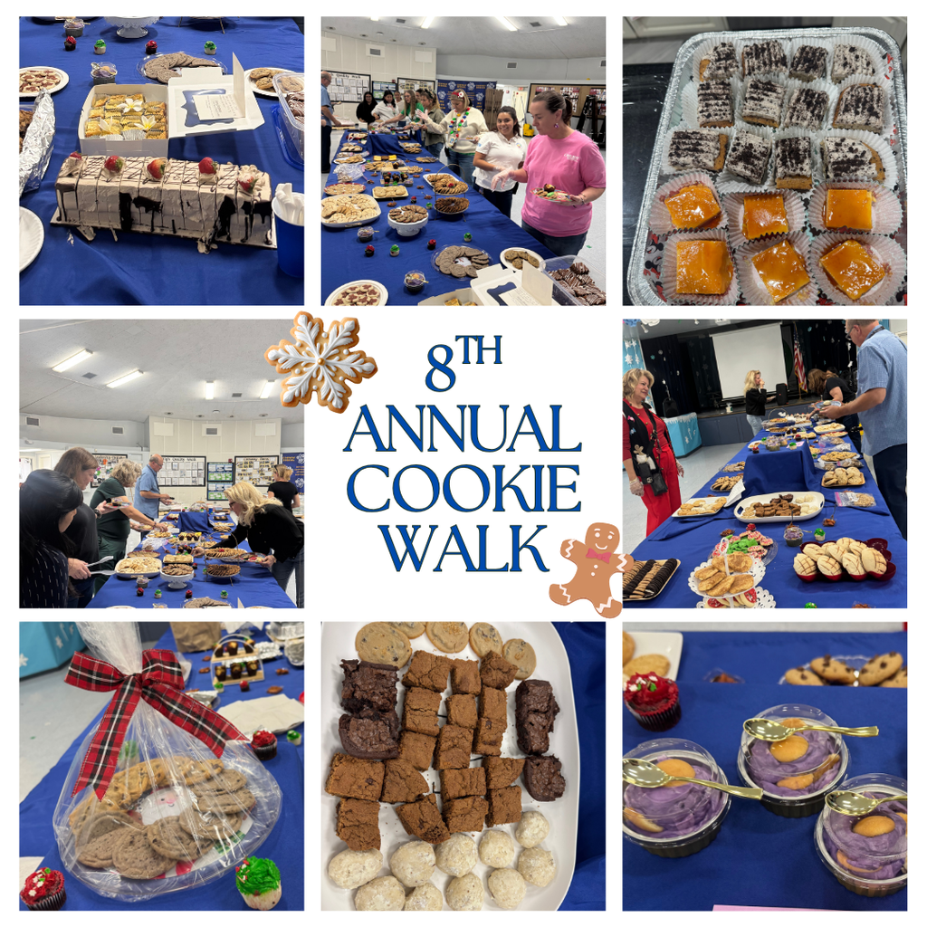 8th Annual Cookie Walk Post of staff helping themselves to pastries.