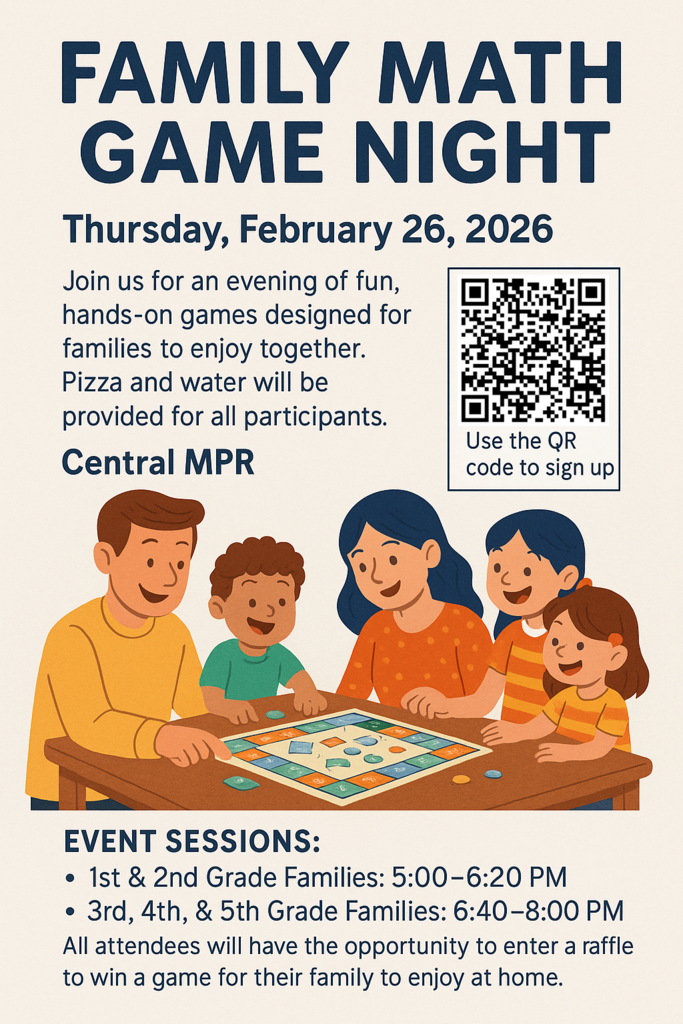 Family Math Game Night Flyer