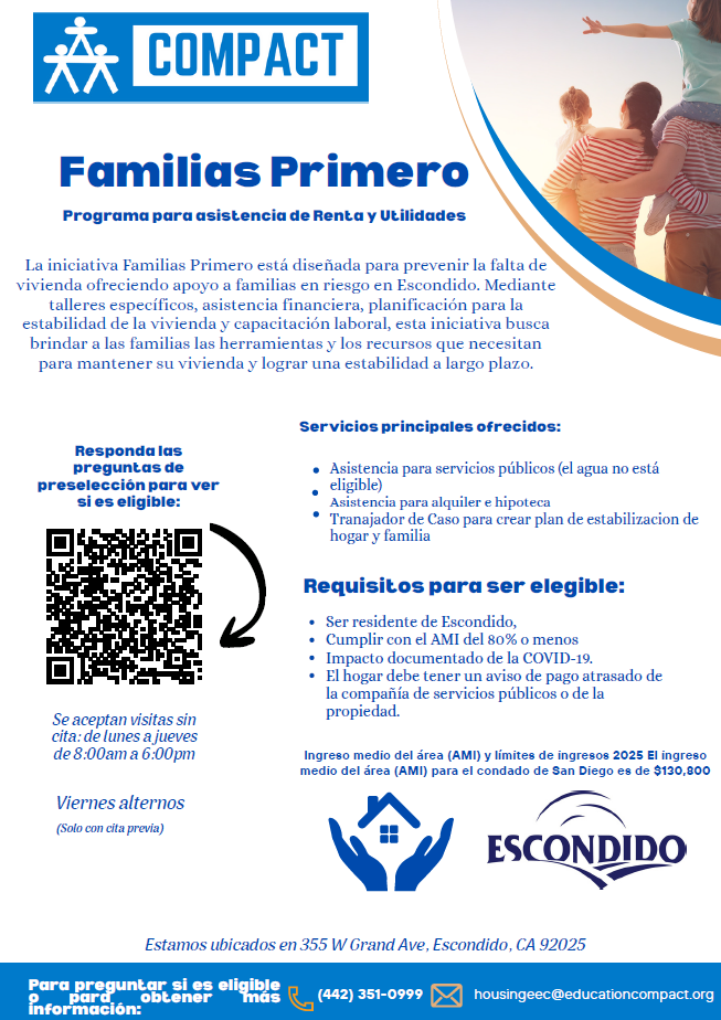 Flyer in Spanish for Rental, Mortgage, and Utility Assistance Program