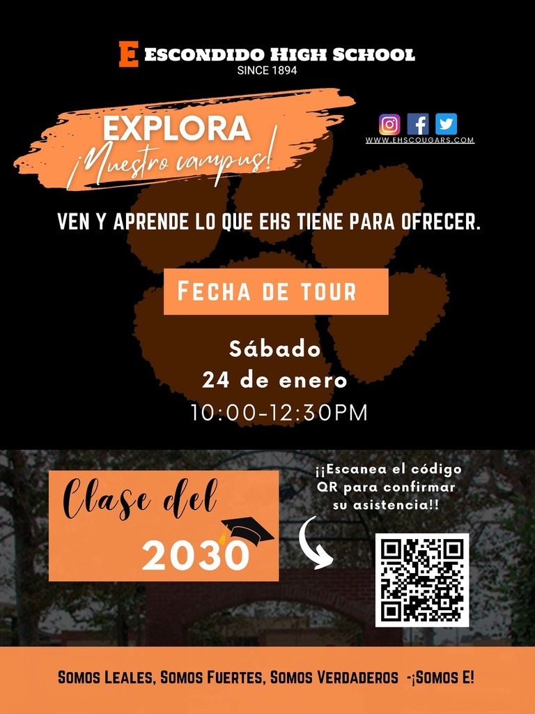 Escondido High School Tour Flyer - Spanish