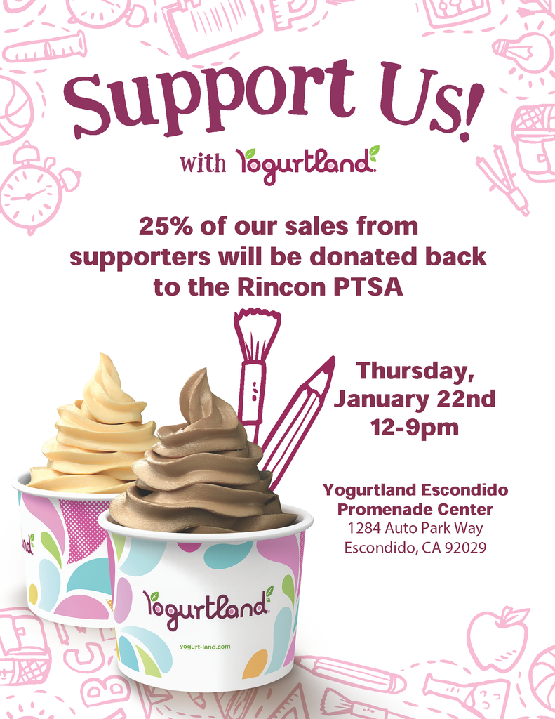PTSA Fundraiser Flyer- Yogurtland 
