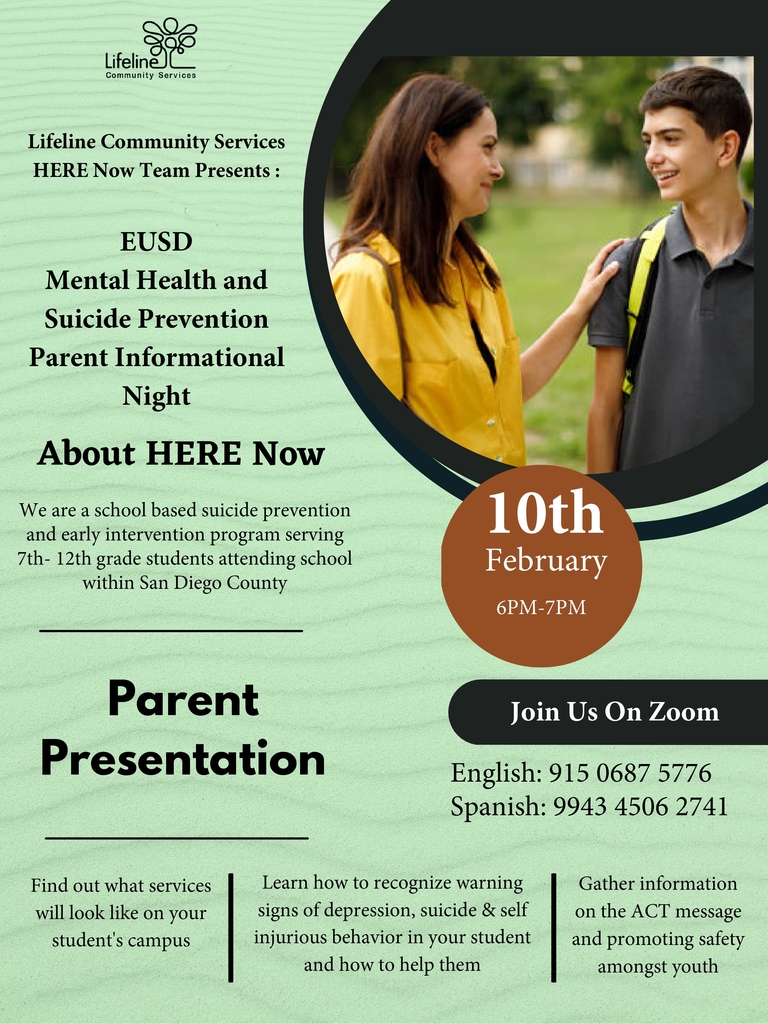 Lifeline Mental Health Presentation Flyer English 
