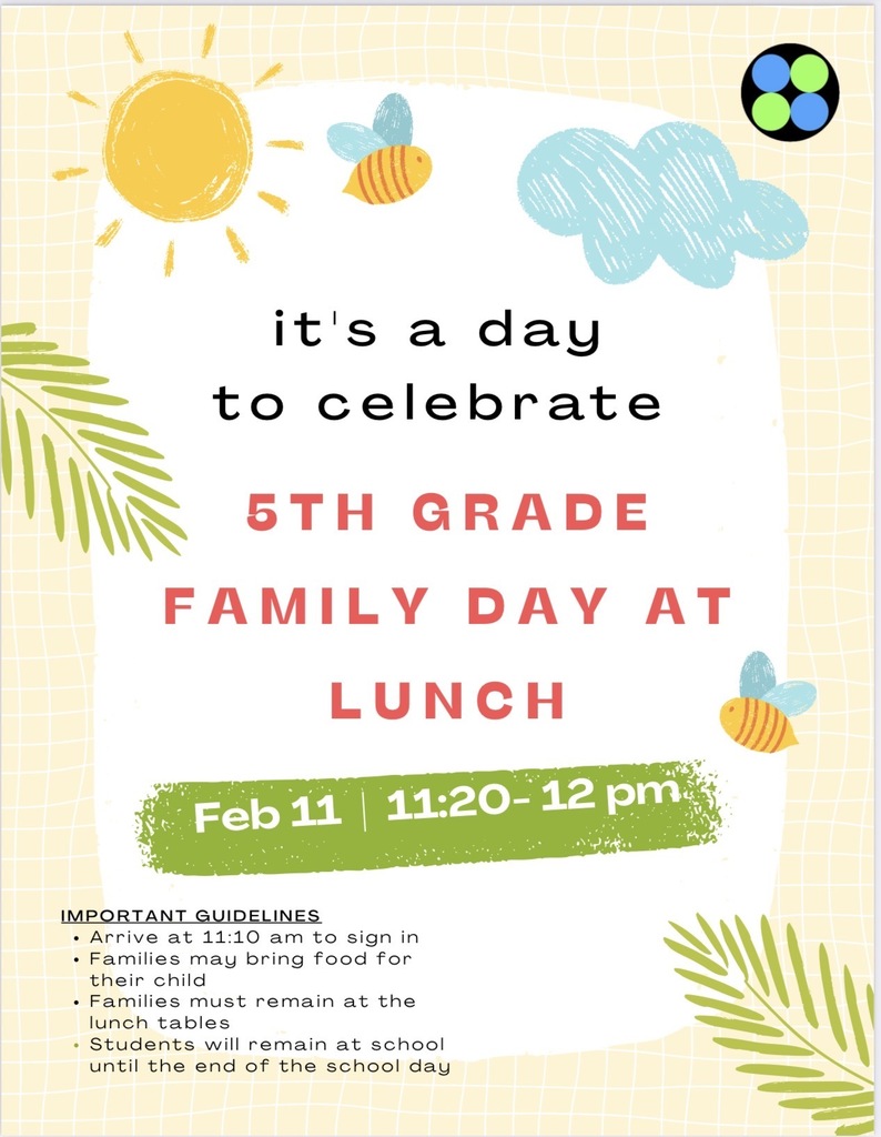 5th Grade Family Day at Lunch Flyer