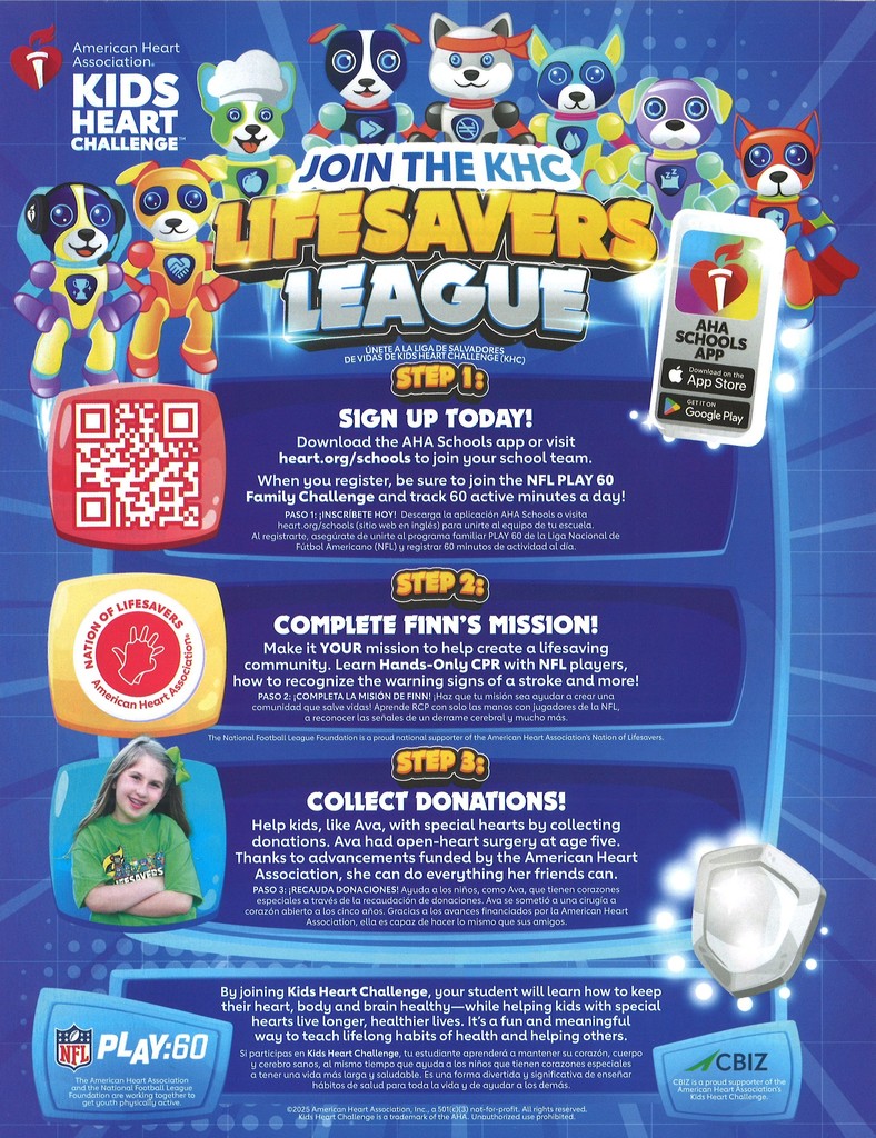 Kids Heart Challenge Lifesavers League 3 Steps