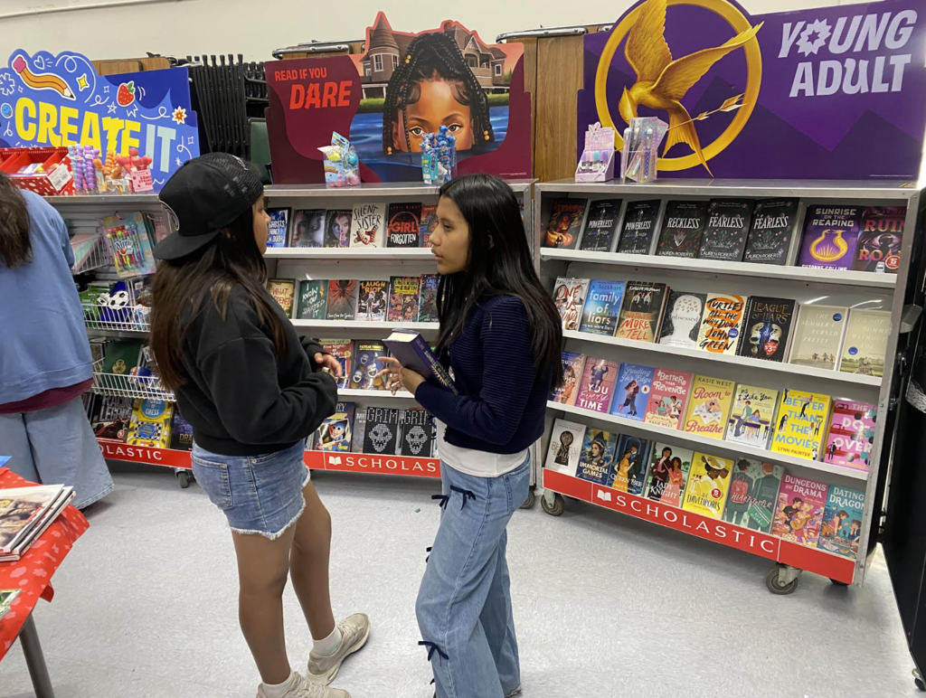 Students at the Book Fair 