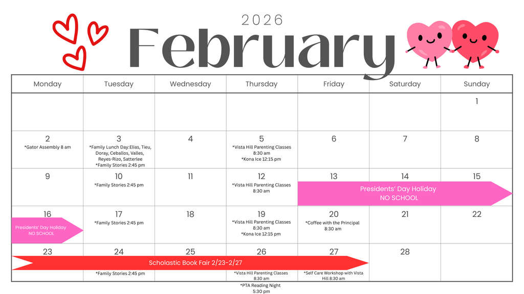 Feb 2026 Parent Calendar English 