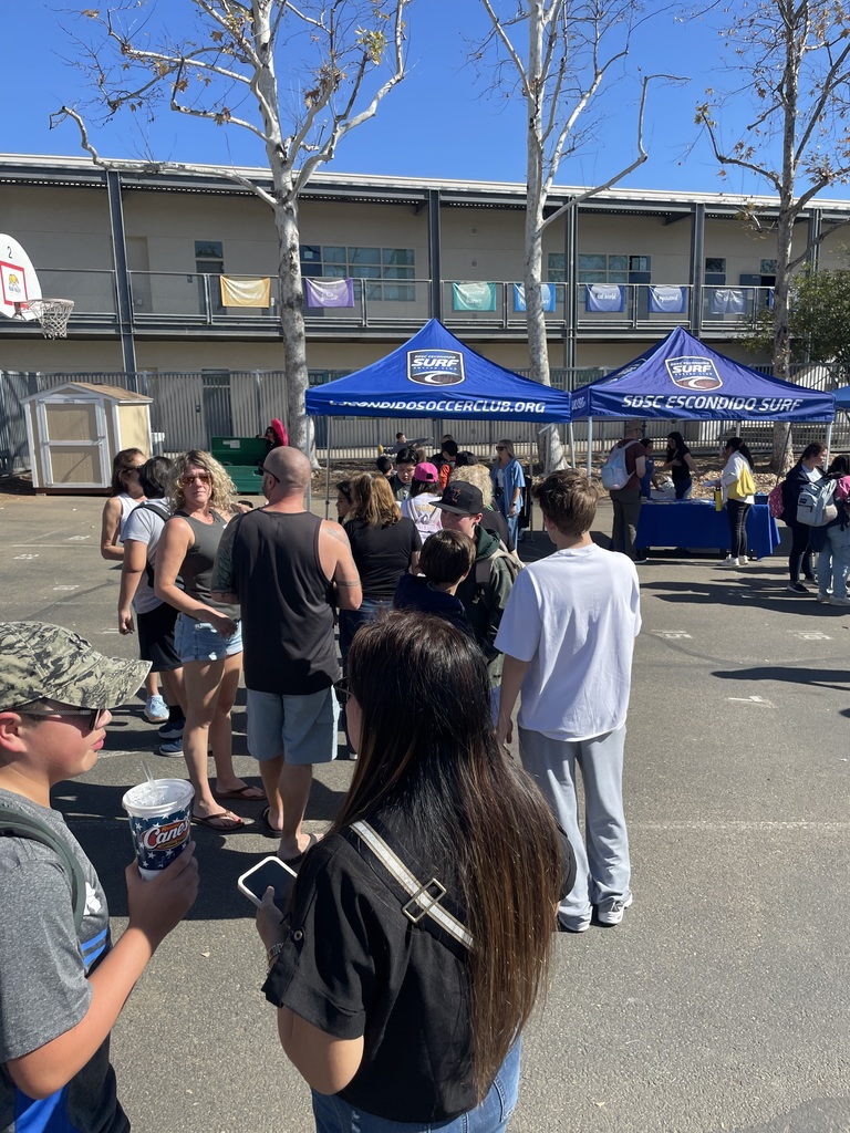 Students and parents at health fair