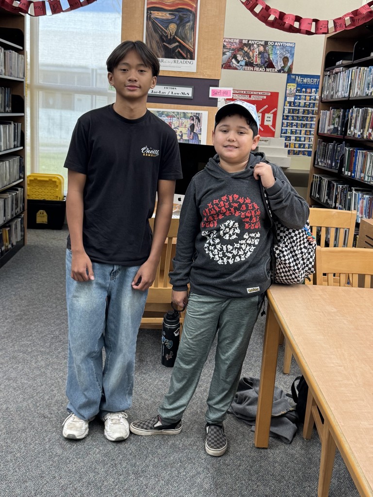 Picture of our two spelling bee winners