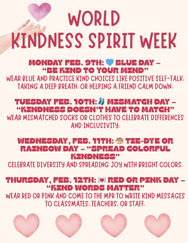 Kindness Spirit Week Flyer English 
