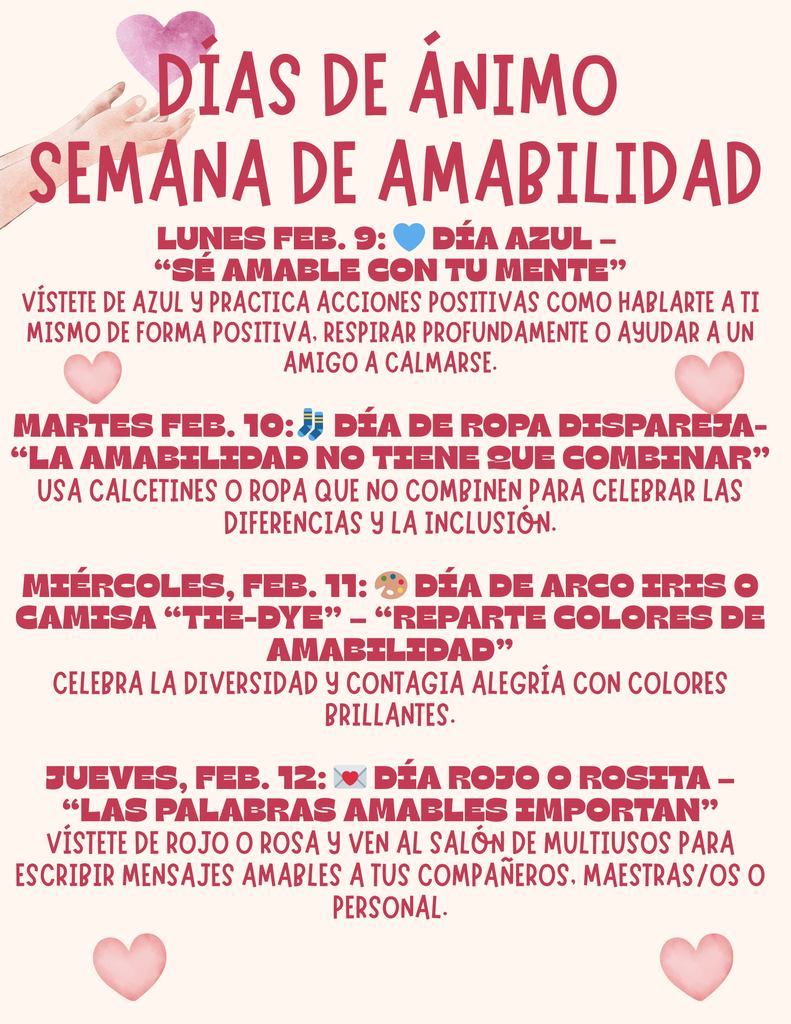 Kindness Spirit Week Flyer Spanish 