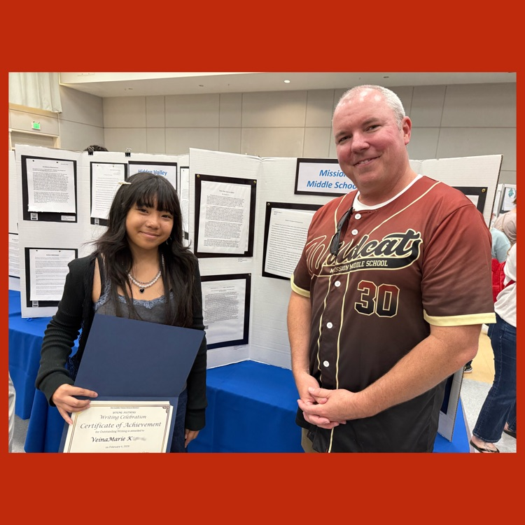 8th Grader Veina K. and Principal Jason Hoff