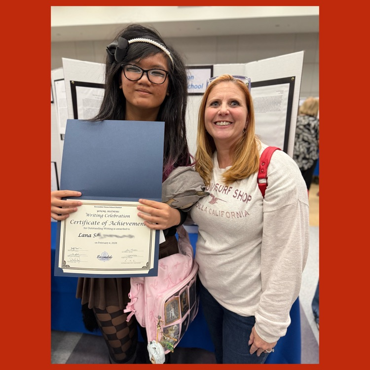 7th Grader Lana S. and her ELA teacher, Lori Thibeault