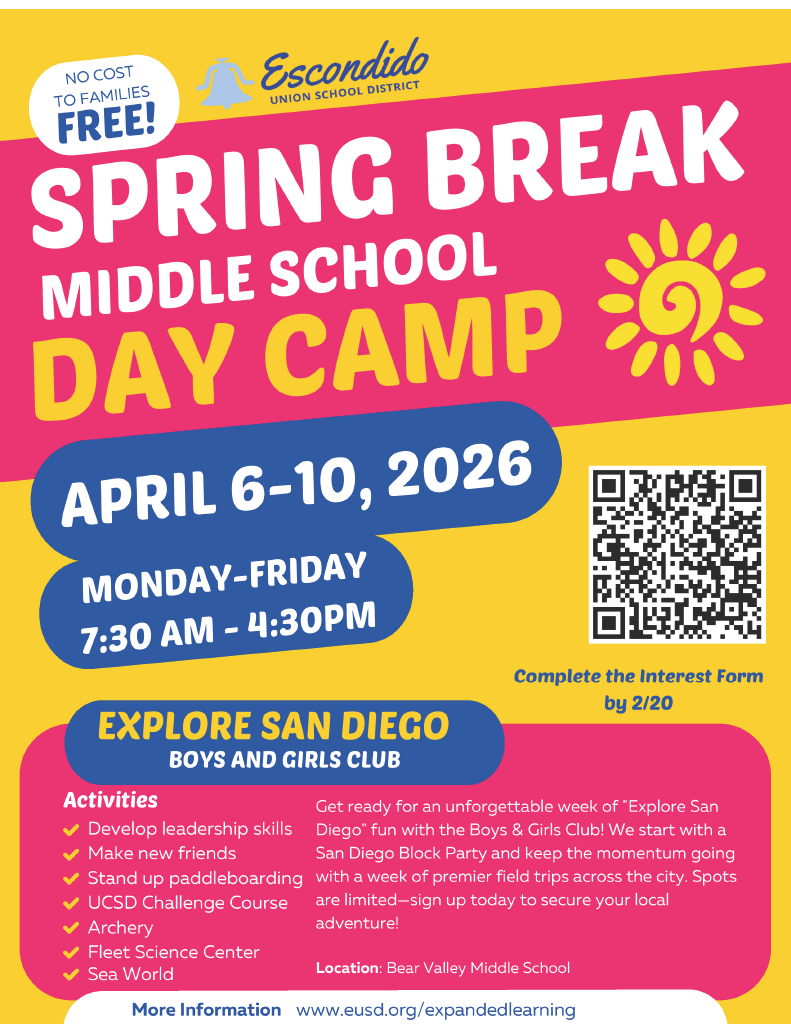 Spring Break Day Camp Flyer