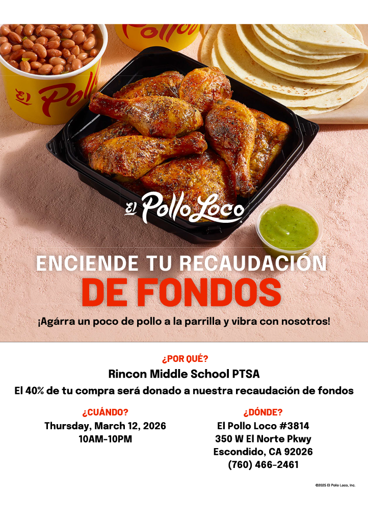 PTSA Fundraiser Flyer - Pollo Loco - Spanish