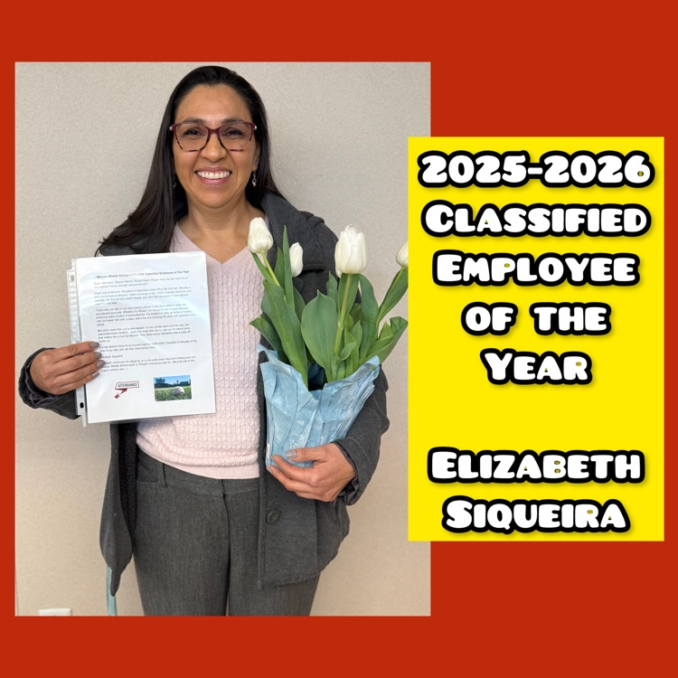 Mission's 2025-2026 Classified Employee of the Year, Elizabeth Siqueira