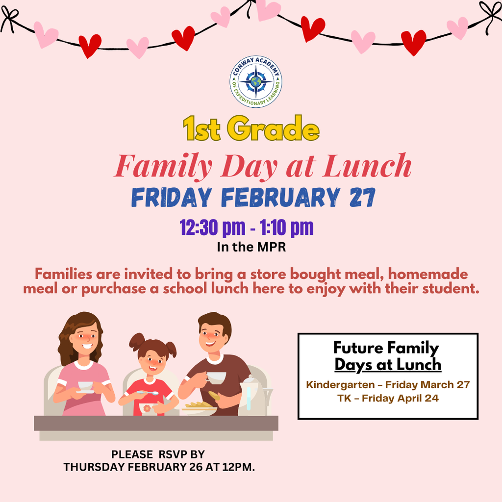 1st Grade Family Day at Lunch ENGLISH