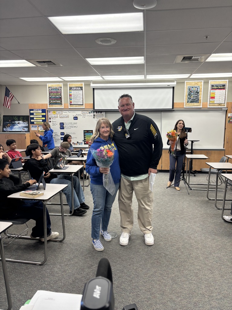 Mrs. Ochoa-West standing with Mr. Wrzeski