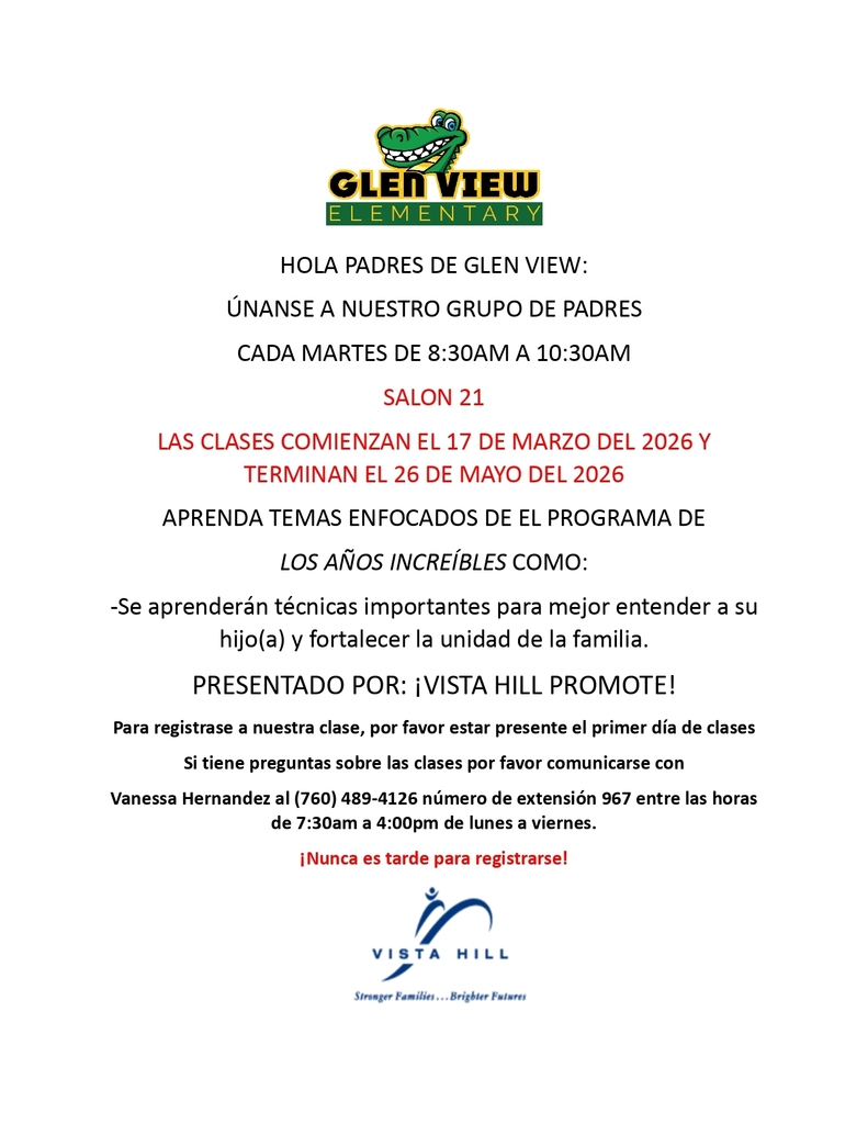 Vista Hill Parenting Classes Flyer Spanish 