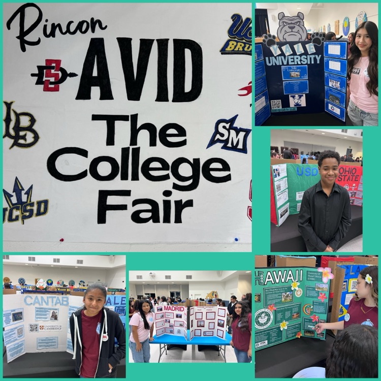 students presenting their university at the evening fair